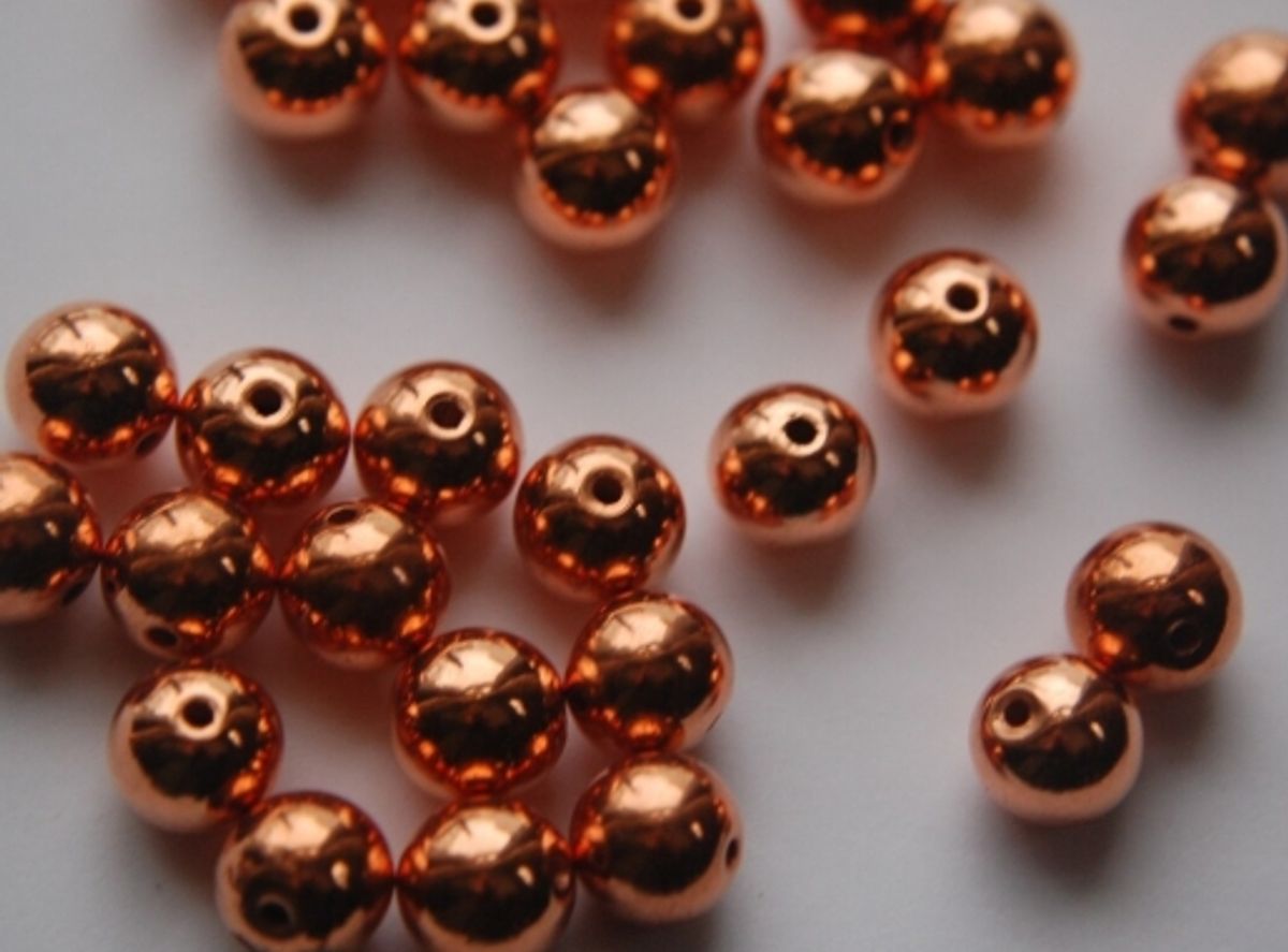 Kobberfarget perle, 4 mm