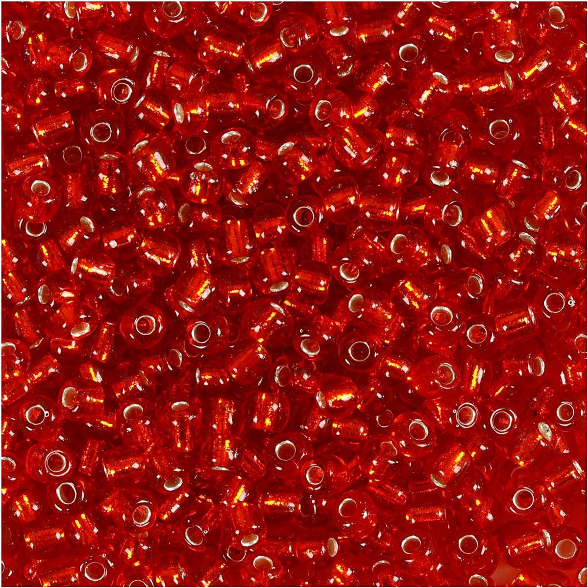 Rocai 3 mm, rød transparent 
