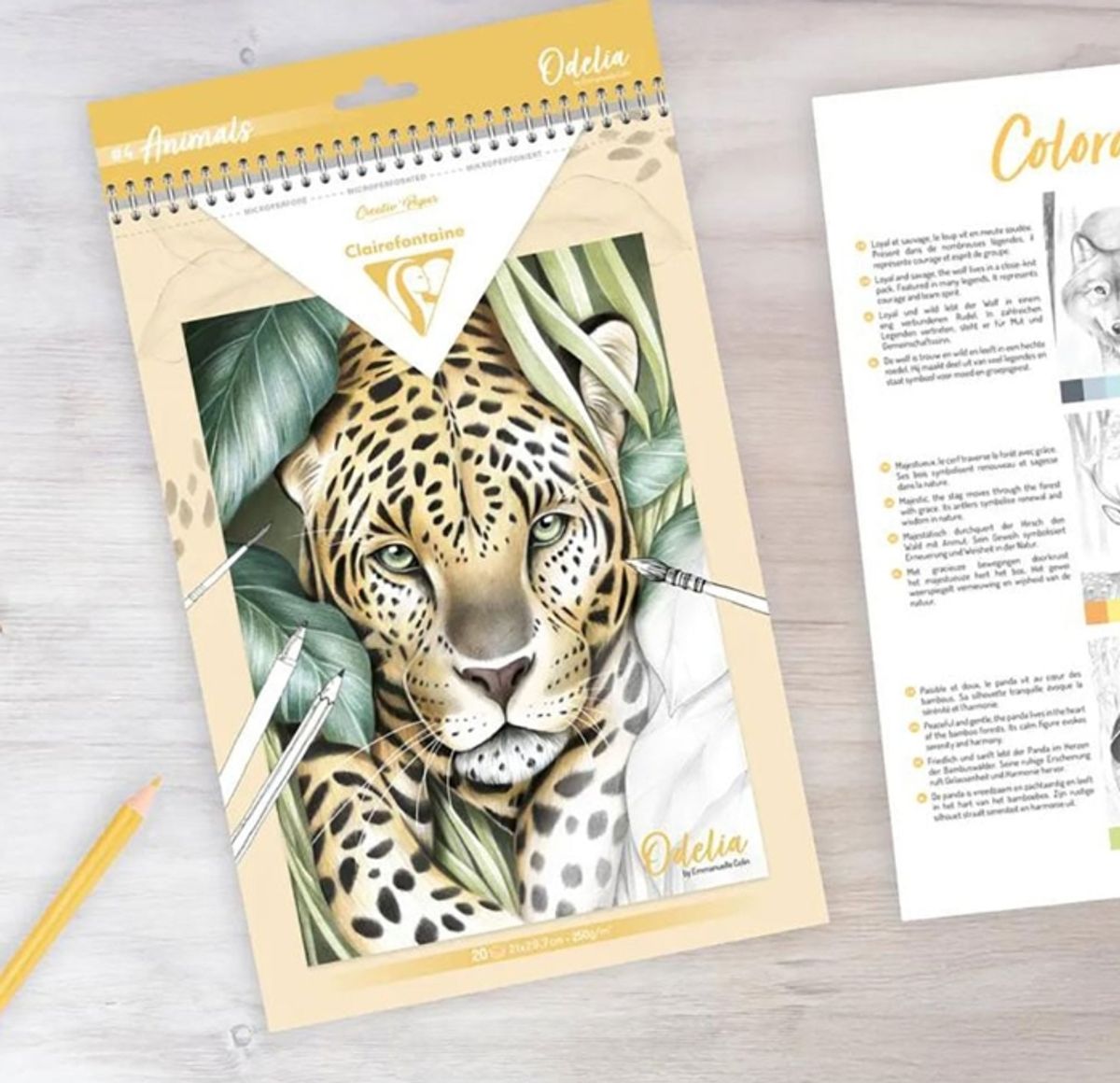 Clairefontaine Odelia Fargeleggingsbok A4 – Animals