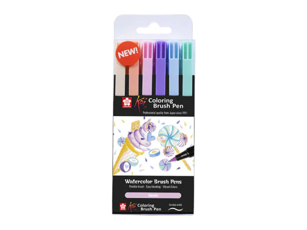 Hovedbilde Watercolor Brush Pens 6 stk - Sweets