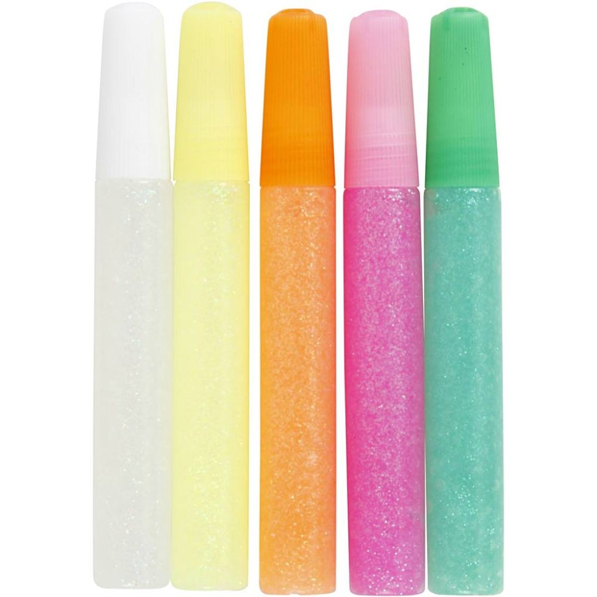 Glitterlim, 5 ass. pastellfaarger