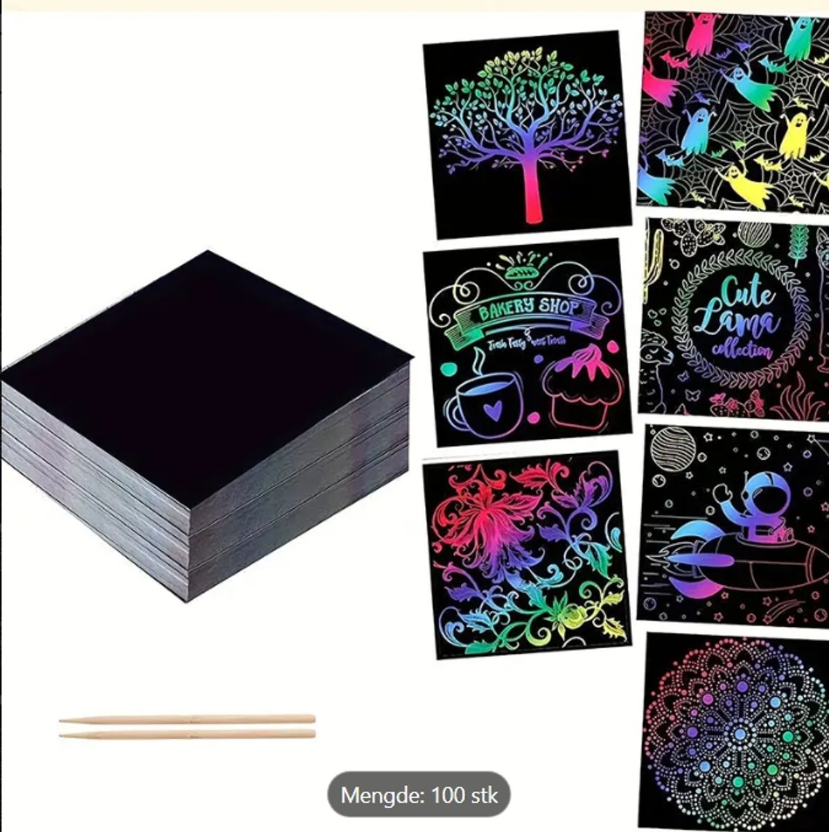 Scratch-ark, 100 stk