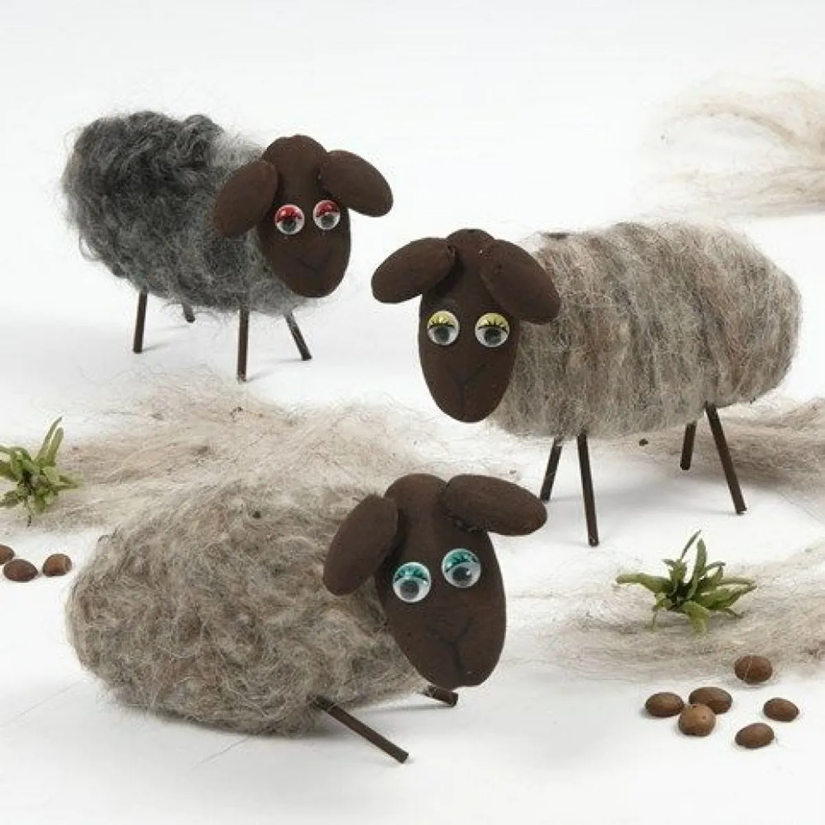 Kardet ull, lilla/pink harmoni, 3 x 10 gram