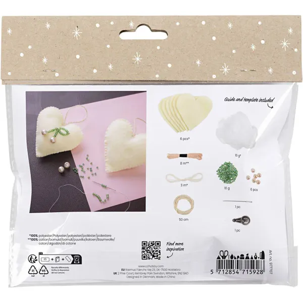 Hovedbilde Mini DIY Kit sying: 3 hjerter